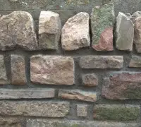 red and cream brick wall