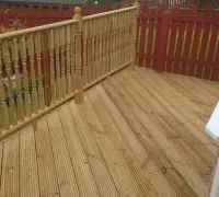 Close up of finished garden deck